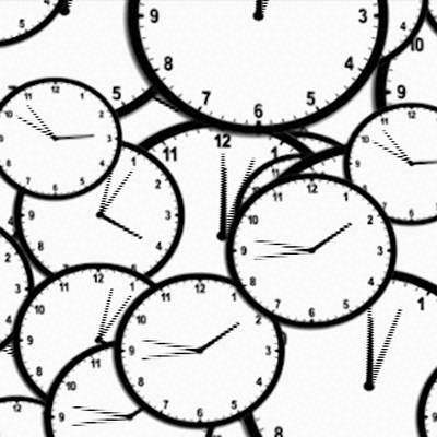 Zeitmangel Schnell fehlt die Zeit<br />Viele unterschiedlich große Uhren laufen schnell ab.<br />Mouse-over-Text: Es gibt keinen Mangel an Zeit. Alle haben 24 Stunden pro Tag zur Verfügung. Allerdings nehmen alle die Zeit unterschiedlich wahr. Wenn wir im Flow sind, vergeht sie unbemerkt. Wenn wir uns langweilen, bleibt sie gefühlt stehen. Das Fehlen von Zeit entsteht vor allem, wenn sie nicht effektiv genutzt wird oder zu viele Aufgaben auf den verfügbaren Zeitraum aufgeladen werden. Zeitmangel ist daher immer ein persönlicher Fall von schlechtem Zeitmanagement.<br />©supakitmod, ©memephoto
