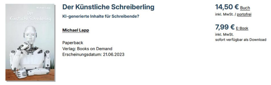 Das Buchcover Der künstliche Schreiberling<br />©memephoto