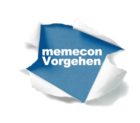 Eingerissene Seite mit den Worten memecon-Vorgehen.<br />©memephoto
